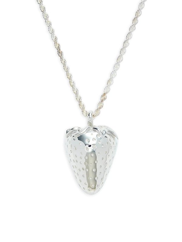 ​Sterling Silver Strawberry Pendant Necklace