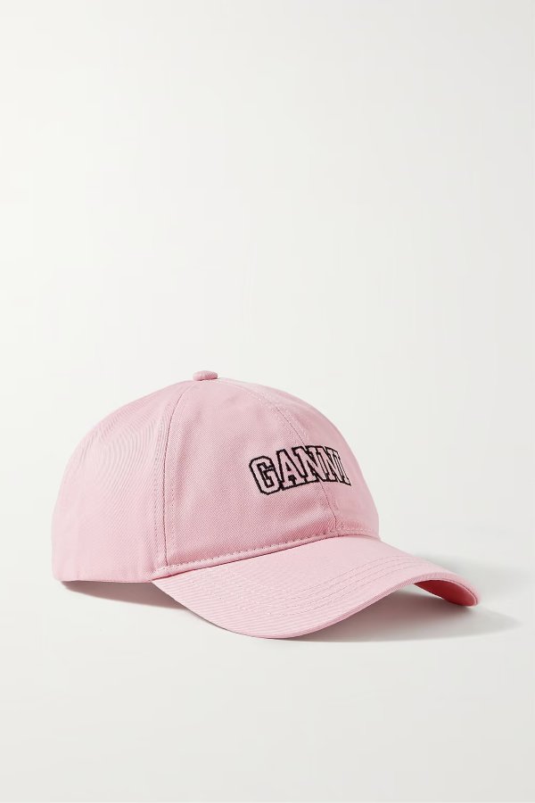 Embroidered organic cotton-twill baseball cap