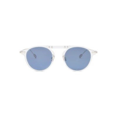 Round Transparent Sunglasses with Navy Blue Lenses | RIMOWA