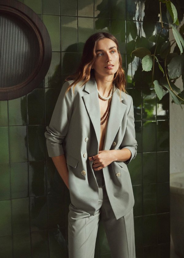 Double buttoned modal blazer - Women | Mango USA