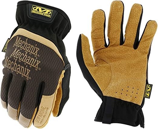 : DuraHide FastFit Leather Work Gloves (Medium, Brown/Black)