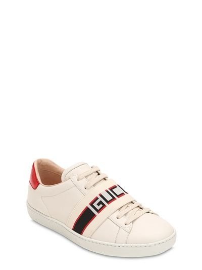 NEW ACE ELASTIC BAND LEATHER SNEAKERS