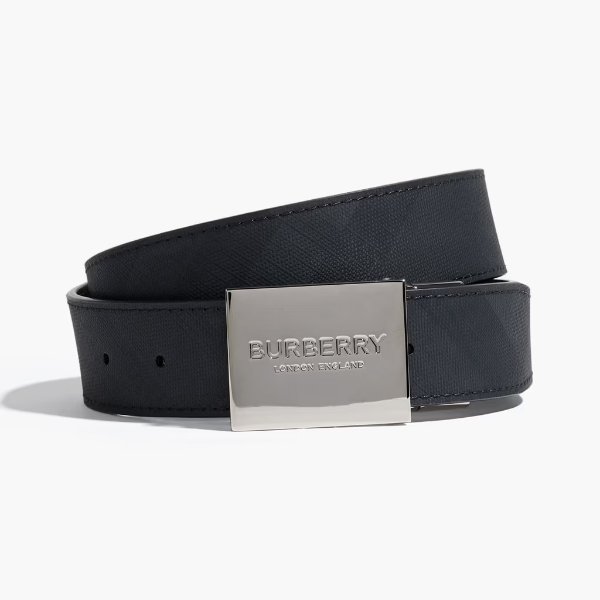 Checked coated canvas belt