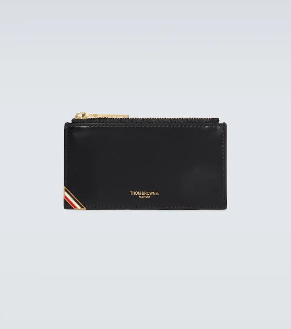 Zipped leather cardholder