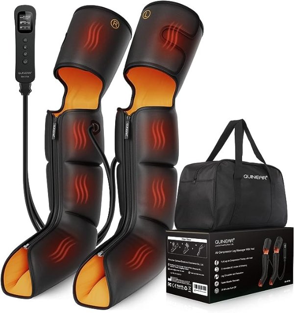 QUINEAR Leg Massager, 3-in-1 Foot Calf & Thigh Massager with Heat  and Compression Therapy, Leg Massage Boots for Swollen Legs, Edema, RLS  Pain Relief, FSA HSA Eligible 199.98
