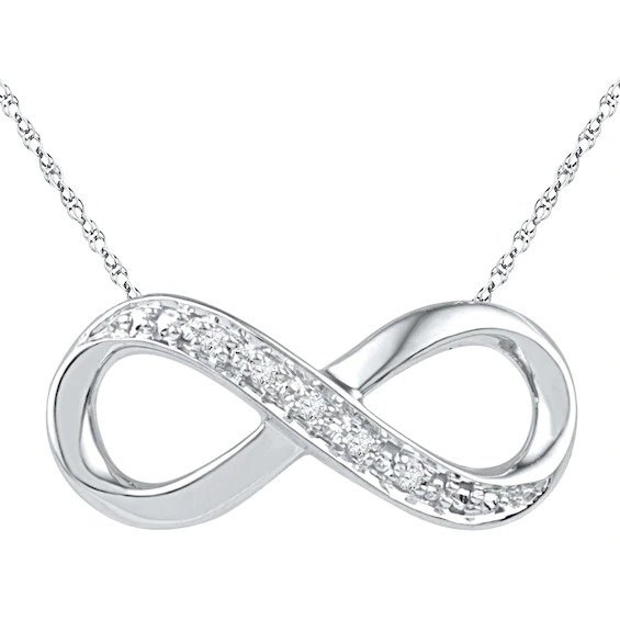 Diamond Accent Infinity Necklace in Sterling Silver|Zales