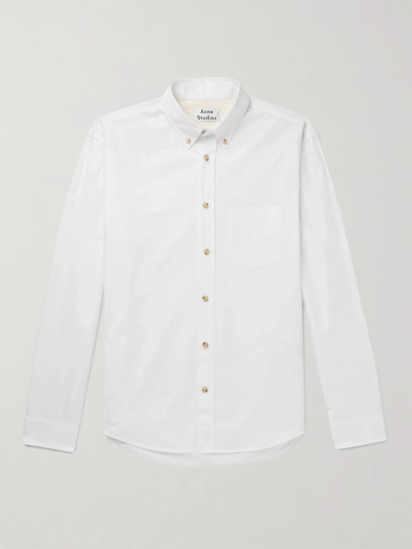 Button-Down Collar Cotton-Poplin Shirt