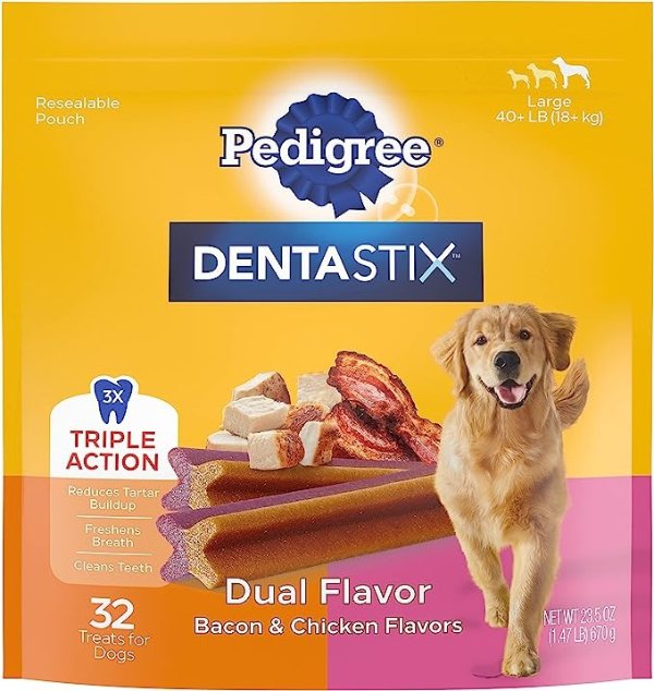 Dentastix 狗狗洁牙棒32支 培根&鸡肉味