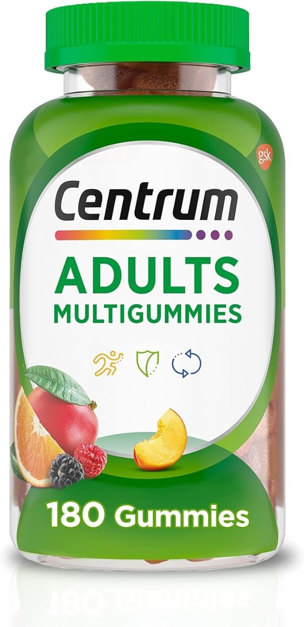 MultiGummies Gummy Multivitamin for Adults, Multivitamin/Multimineral Supplement with Vitamins D, B and E, Assorted Fruit Flavor - 180 Count