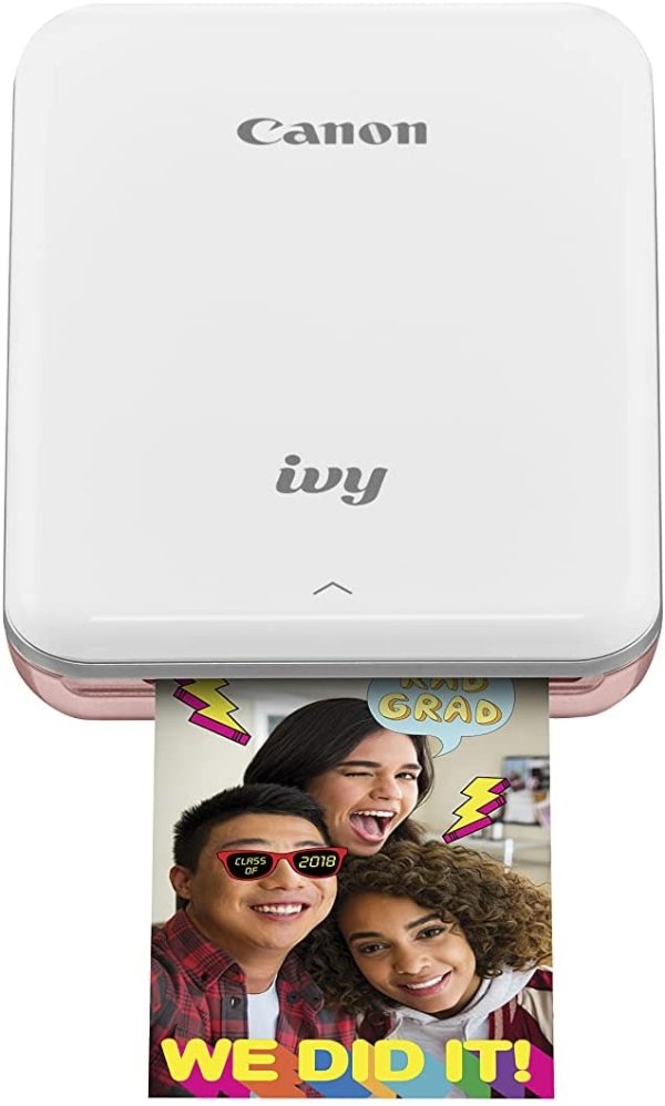 IVY Mini Photo Printer for Smartphones (Rose Gold) - Sticky-back prints, Pocket-size