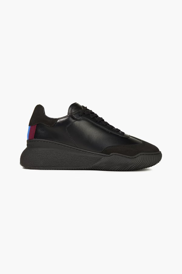 Loop faux leather and suede sneakers