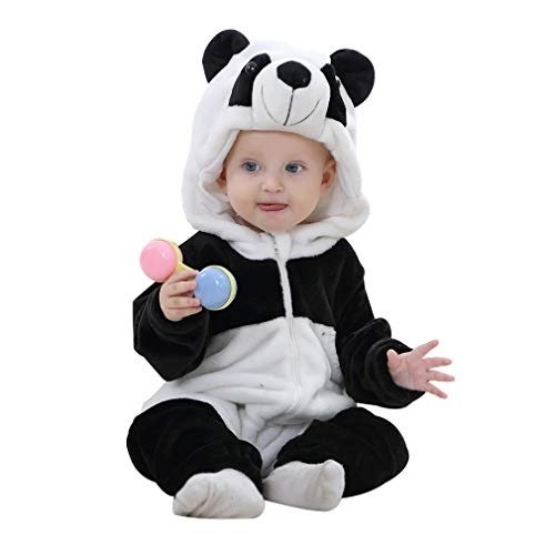 熊猫婴幼儿毛绒连体衣