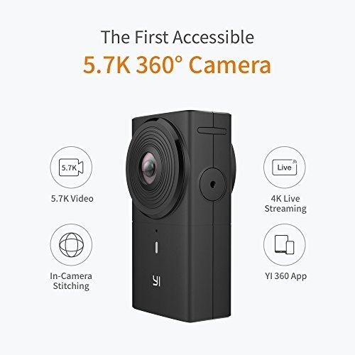 360 VR Camera Dual-Lens 5.7K HI Resolution Panoramic Camera with Electronic Image Stabilization, 4K in-Camera Stitching