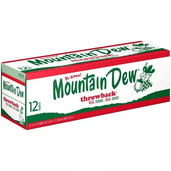 Mountain Dew Throwback 碳酸饮料 12 fl oz 12罐