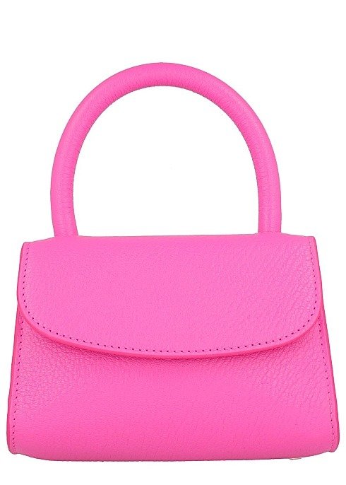 Mini hot pink leather top handle bag