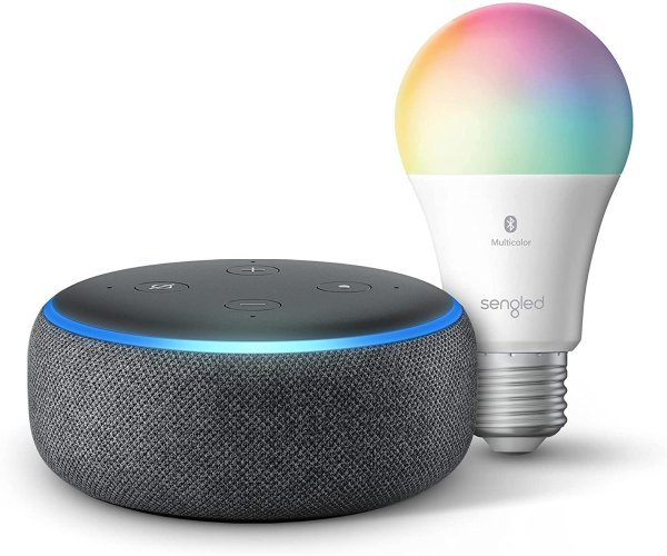 Echo Dot 3代 智能助手 + Sengled 彩色蓝牙智能灯泡