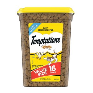 TEMPTATIONS Classic Crunchy and Soft Cat Treats Tasty Chicken Flavor, 16 oz.
