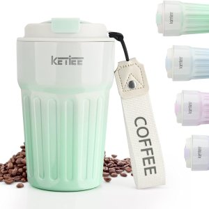 KETIEE Insulated Coffee Cup with Leakproof Lid