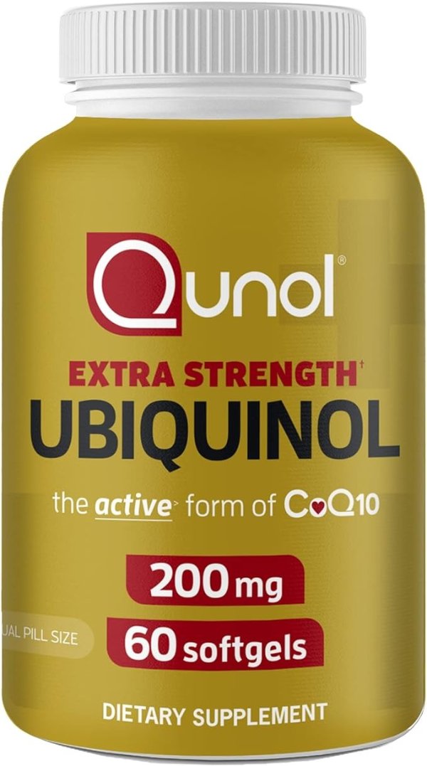 Ubiquinol CoQ10 200mg Softgels, Powerful Antioxidant for Heart and Vascular Health, Essential for Energy Production, Natural Supplement Active Form of CoQ10, 60 Count