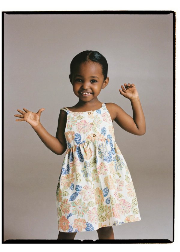 Tropical print dress - Girls | Mango Kids USA
