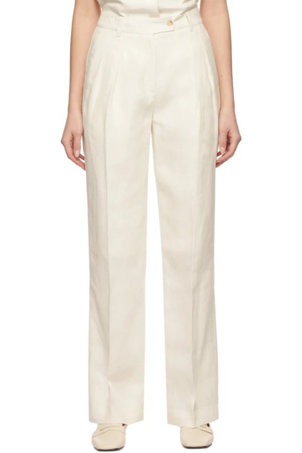 Off-White Linen Bidong Trousers