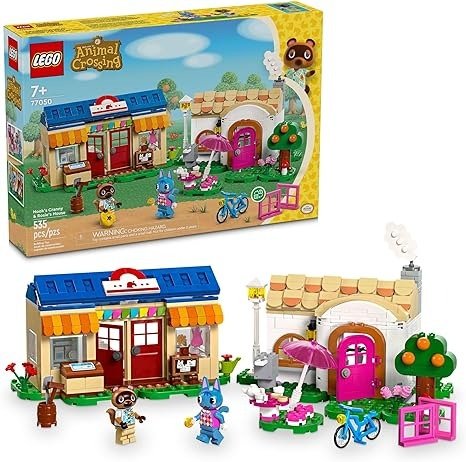 Animal Crossing Nook’s Cranny & Rosie's House, Buildable Video Game Toy for Kids, Includes 2 Animal Crossing Toy Figures, Birthday Gift Idea for Girls and Boys Aged 7 and Up, 77050