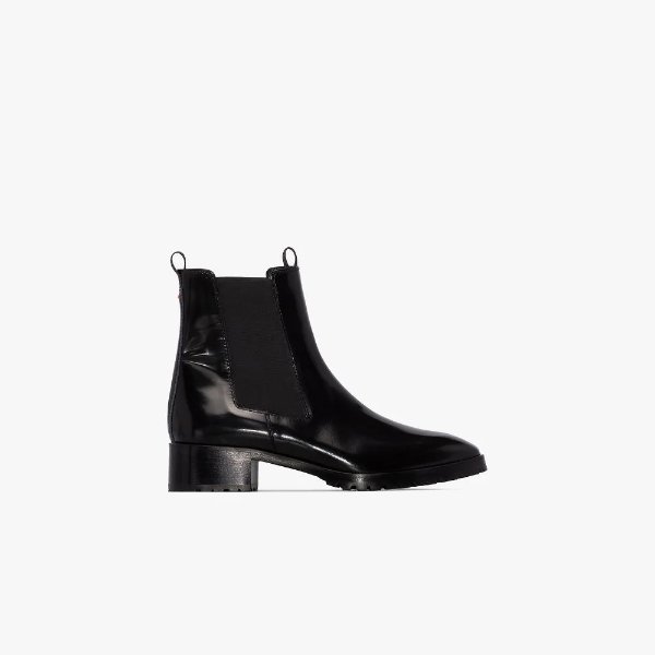 black Karlo leather Chelsea boots