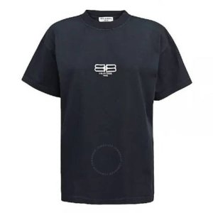 Balenciaga$20 off $450Washed Black Vintage Jersey BB Paris Icon Medium Fit T-Shirt