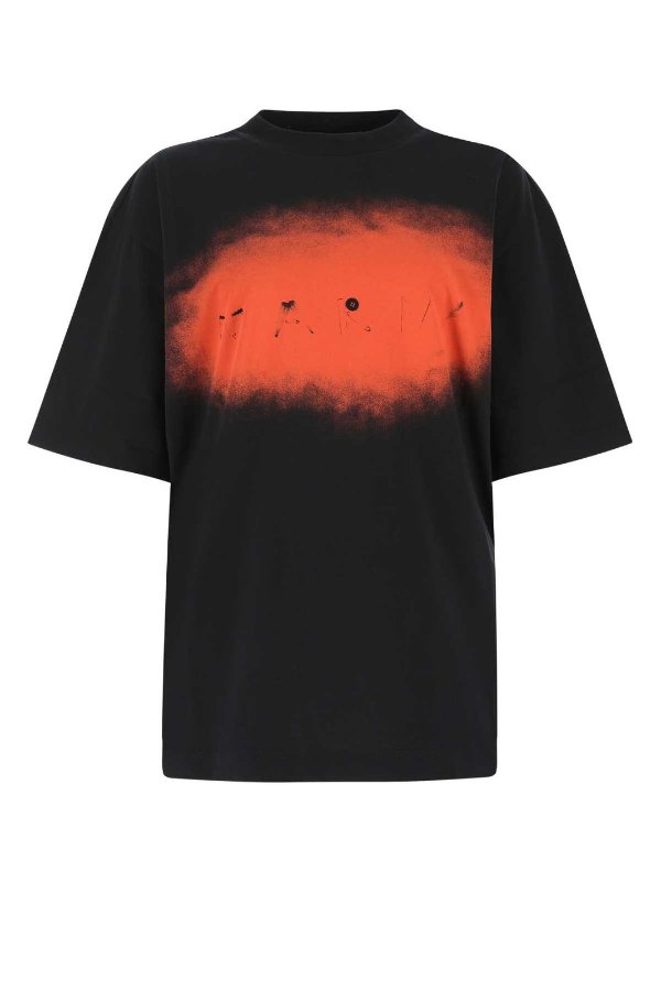 Bleached Effect Crewneck T-Shirt