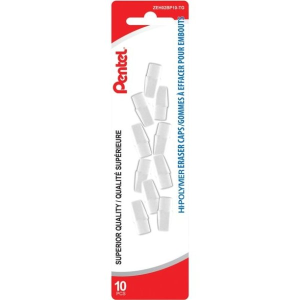Hi-Polymer® Eraser Caps Non-Abrasive Erasers10-Pk