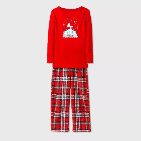 Toddler Girls' Unicorn Pajama Set - Cat & Jack™ Red