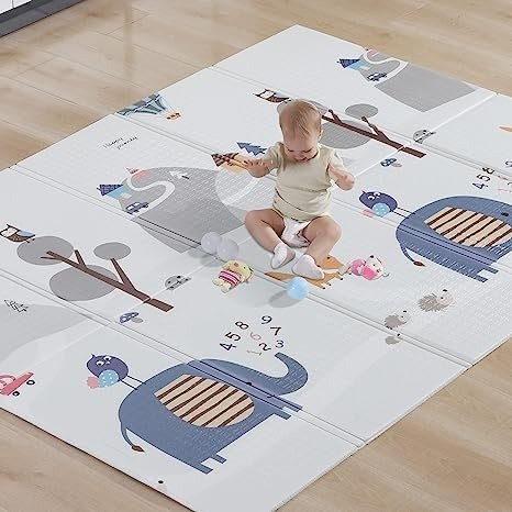 Calody Baby Play mat, Extra Large Baby Crawling Mat, Portable & Waterproof Non Toxic Soft Foam, Reversible Playmat for Baby Infant Toddler & Kids (79 x 59 x 0.4 in)