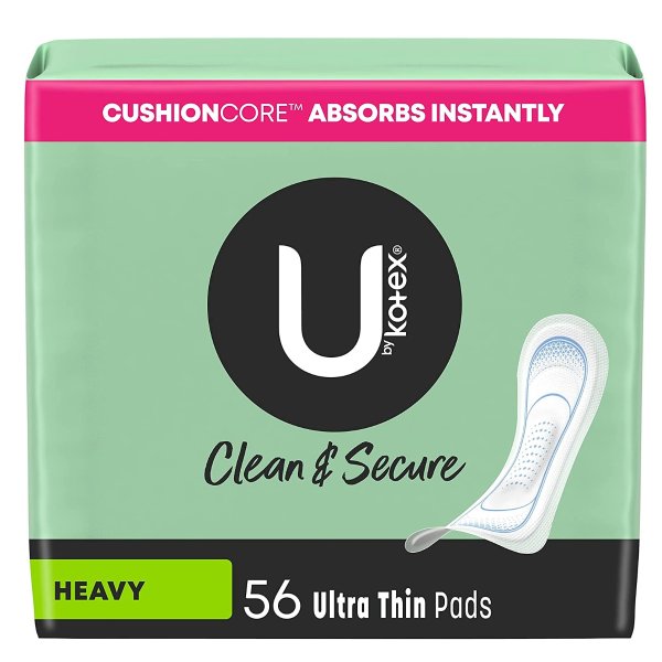Clean & Secure Ultra Thin Pads, Heavy Absorbency, 56 Count