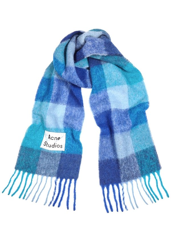 Vally blue alpaca-blend scarf