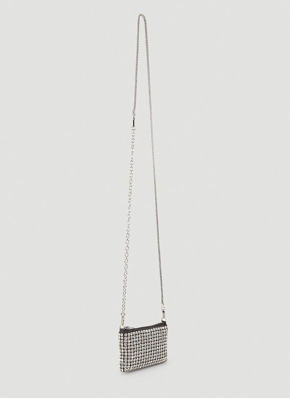 Wangloc Rhinestone Mini Shoulder Bag in Silver
