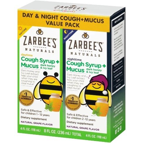 Naturals Children's Daytime/Nighttime Cough Syrup + Mucus Reducer - Grape - 8 fl oz/2ct