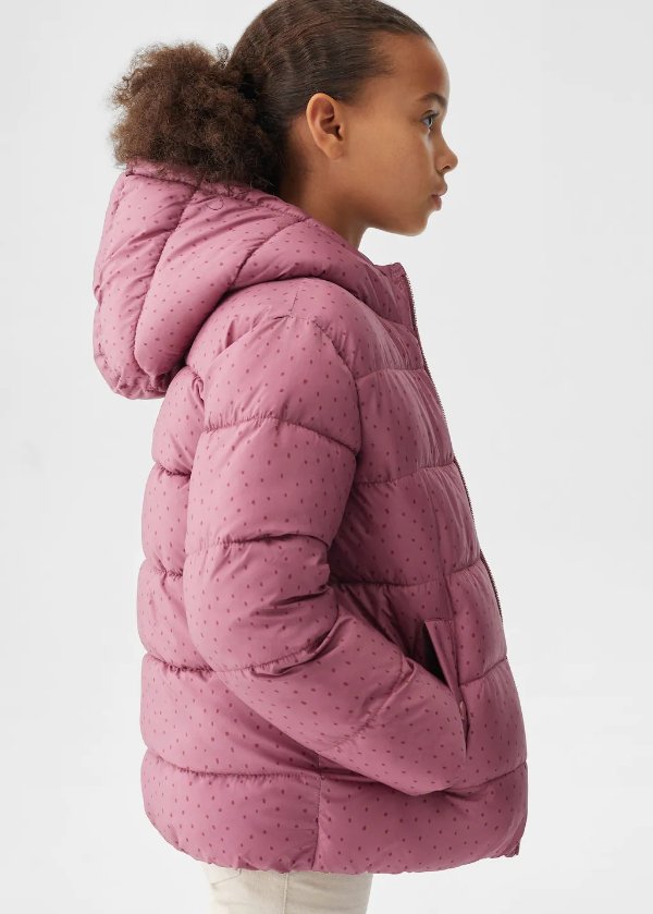 Hood quilted coat - Girls | Mango Kids USA