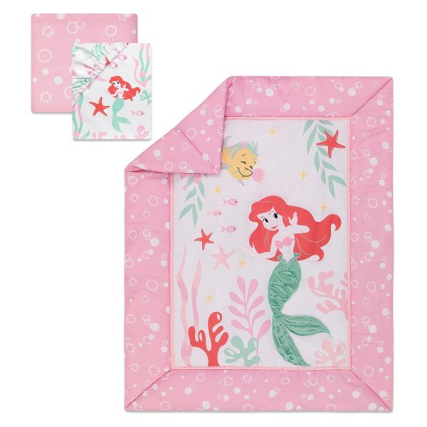 Ariel's Grotto Crib Bedding Set by Lambs & Ivy - The Little Mermaid