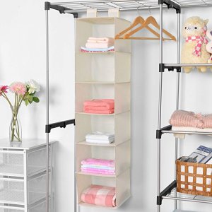 MaidMAX 903015 6 Tiers Hanging Shelves Closet Organizer with 2 Widen Straps