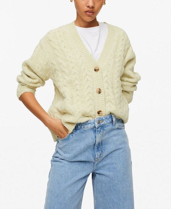 Women's Knitted Braided Cardigan