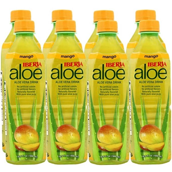 Aloe Vera Juice Drink, Mango, 16.9 Fl Oz (Pack of 8)