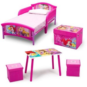 儿童床、小桌椅套装附送玩具收纳箱 卧室5件套