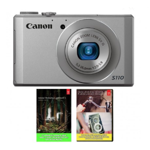 Canon PowerShot S110 12.1MP Digital Camera (Silver) with Adobe Software Bundle