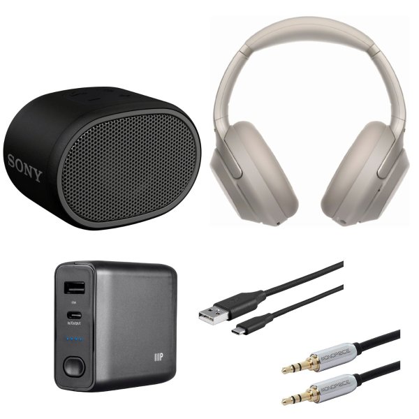WH1000XM3 Wireless Noise-Canceling Headphones (Silver) Bundle