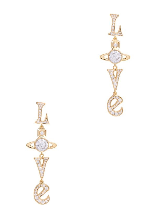 VIVIENNE WESTWOOD New Season Roderica Love orb gold-plated drop earrings