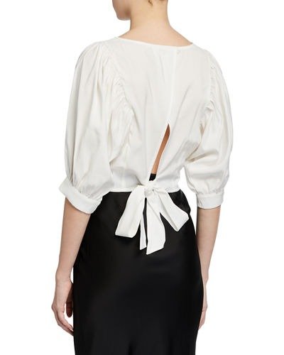 Cropped Tie-Back Top