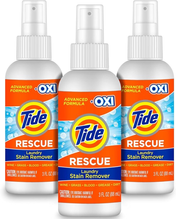 Laundry Stain Remover with Oxi,Rescue Clothes, Upholstery, Carpet and more from Tough Stains, 3oz (Pack of 3)