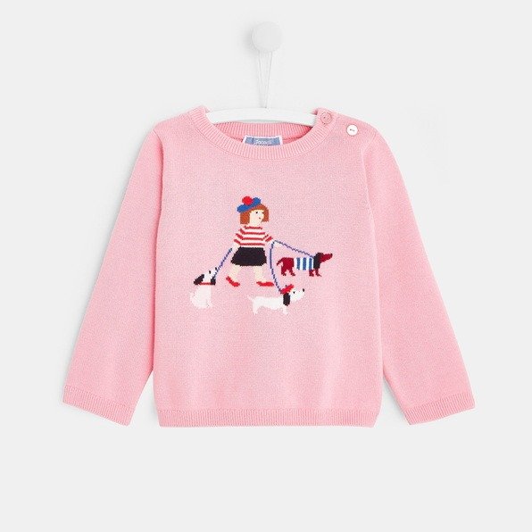 Toddler girl motif sweater