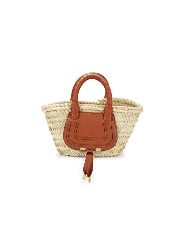 Leather & Straw Tote