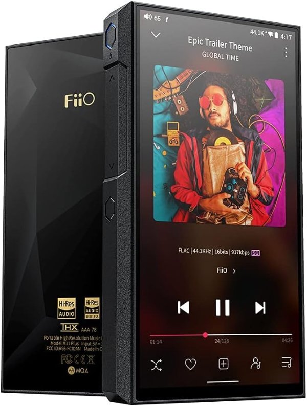 M11Plus Music Player Portable MP3/MP4 High Resolution Audio Player Android 10 Bluetooth5.0/atpX HD/LDAC/DSD Lossless Apple Music/Tidal/Amazon Music 4.4mm 1000hrs Standby Home/Car Audio/Speaker